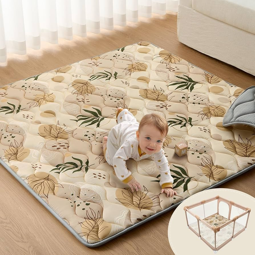 Blissful Diary Baby Play Mat, 59x59 Thick and Larger Soft Cushioned Foam Mat for Floor, Non-Slip ... | Amazon (US)