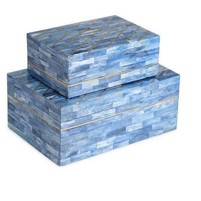 Monaco Blue Decorative Boxes, Set of 2 | Target