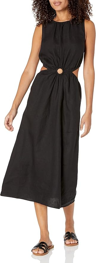 The Drop Women's Sade Linen Cutout Midi | Amazon (US)