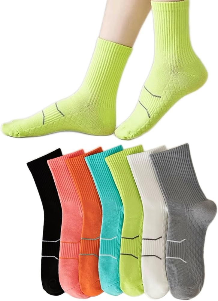 Women's Sports Socks, Casual Running Moisture Transferring Mid Calf Socks | Amazon (US)