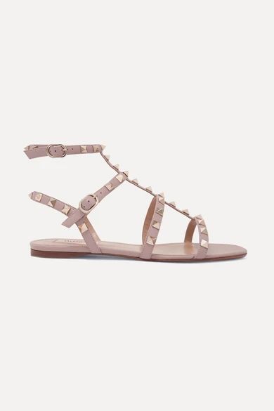 Valentino Garavani The Rockstud leather sandals | NET-A-PORTER (UK & EU)