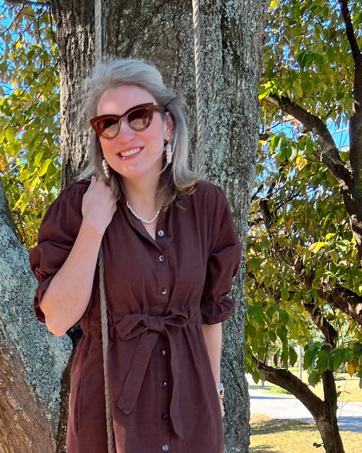 Love the bright pearls against fall colors! Linking what I’m wearing here! 

#LTKSeasonal