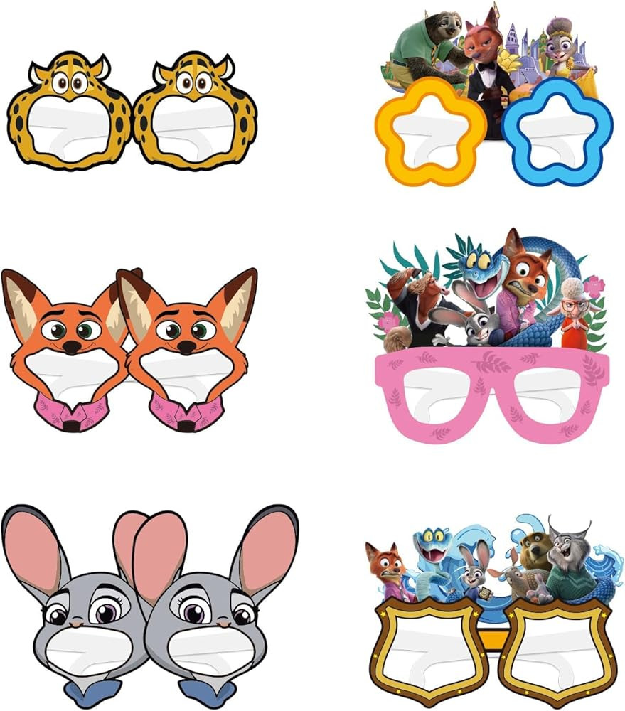 12Pcs Zootopia2 Party Set, Party Decorative Glasses, Cosplay Decorative Glasses, Suitable for Zoo... | Amazon (US)