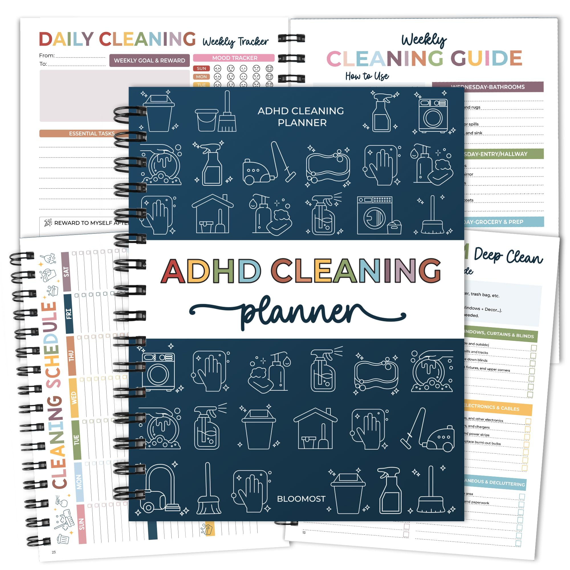 ADHD Cleaning Planner - Cleaning Schedule and Checklist Organizer for Adults and Teens - Daily, W... | Amazon (US)
