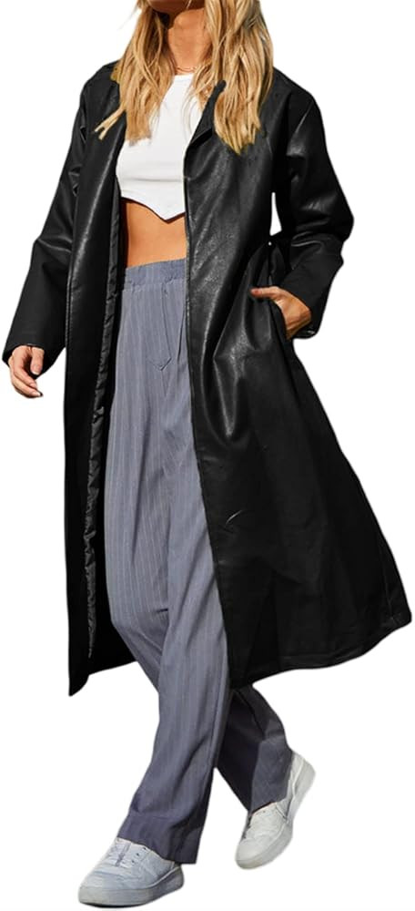 Women Blazer Jacket Solid Long Sleeve Open Front Button Peak Collar Work Office Suit Jacket Oversize | Amazon (US)