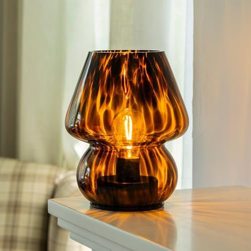 Battery Operated Mushroom Lamp - Vintage Small Table Lamp with Timer, Cordless Bedside Nightstand... | Amazon (US)