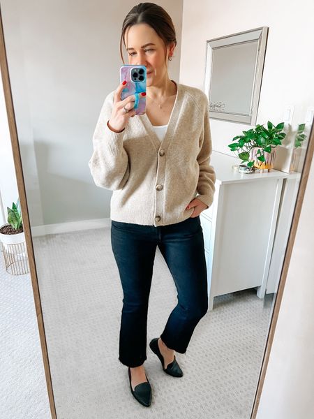 Two of my favourite things - cozy cardigans and cropped jeans. Like my favourite light wash ones, these jeans were originally a boot cut style and I cut them to the length I wanted. I’ve had a hard time finding the right cropped jeans, so this has been the best solution for me. I paired them with this super soft button front cardigan for the easiest Thursday outfit. Now to wait impatiently for the days when I can wear these jeans without boots. Happy Thursday friends! 

#LTKunder50 #LTKstyletip #LTKSale