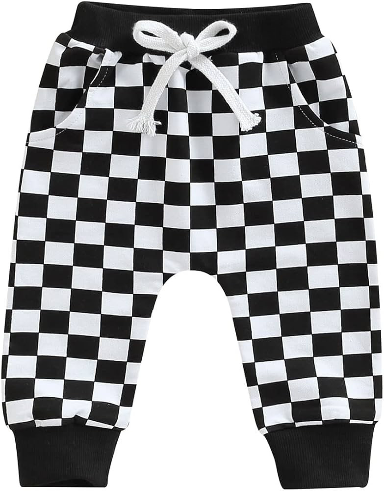 Toddler Baby Boy Girl Checkerboard Plaid Pants Elastic Waist Casual Trousers Spring Summer Fall W... | Amazon (US)