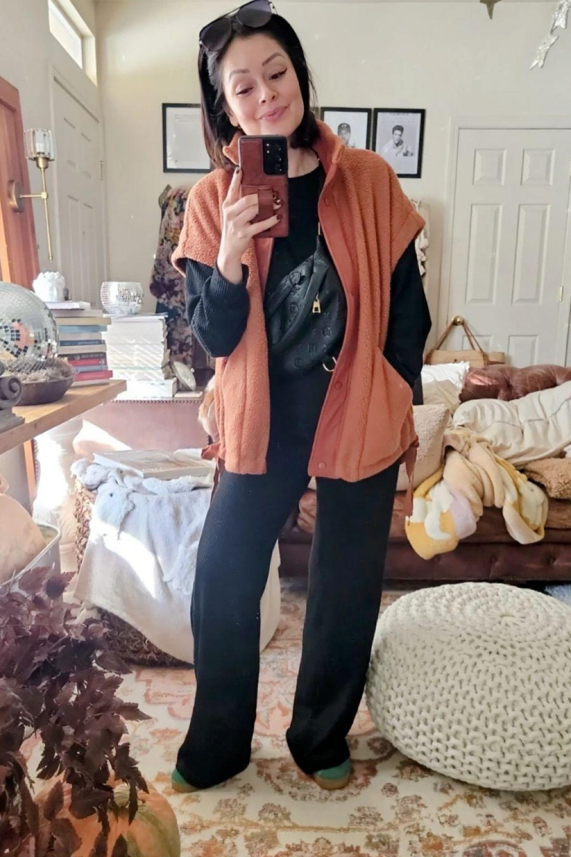 Layering for fall! Cozy Sherpa vest is a must wearing a large. Two piece black set is another must & adidas 

#LTKSaleAlert #LTKStyleTip #LTKShoeCrush