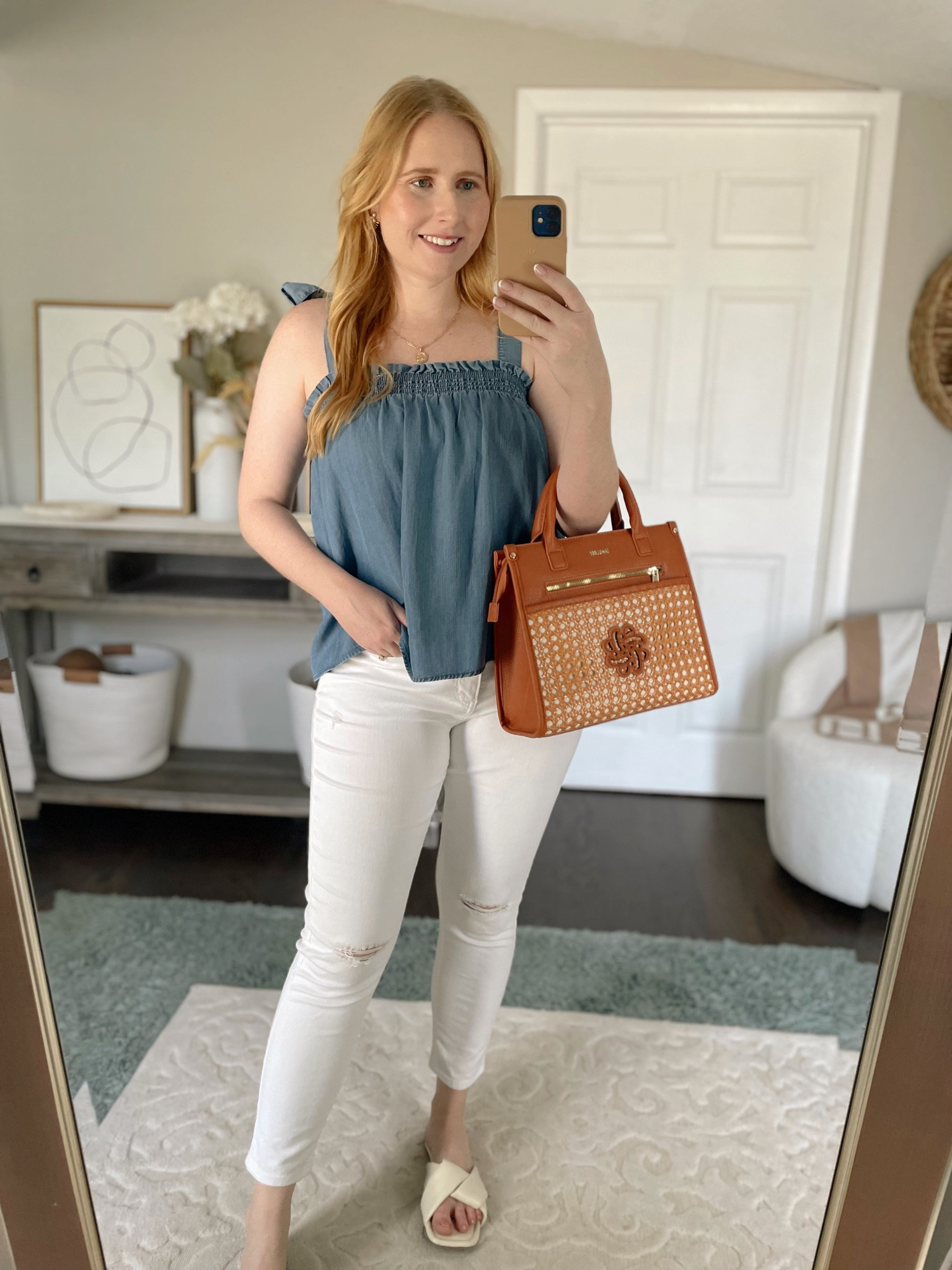 Walmart outfit idea // chambray top fits tts, size medium • white jeans also run TTS, size 10 on me


#LTKunder50 #LTKFind #LTKSeasonal