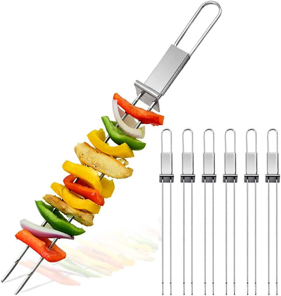 Barbecue Skewers, Stainless Steel Grilling Skewers with Slider (13" (6pack)) | Amazon (US)
