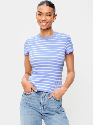 Snug Crew-Neck Ribbed T-Shirt | Old Navy (CA)