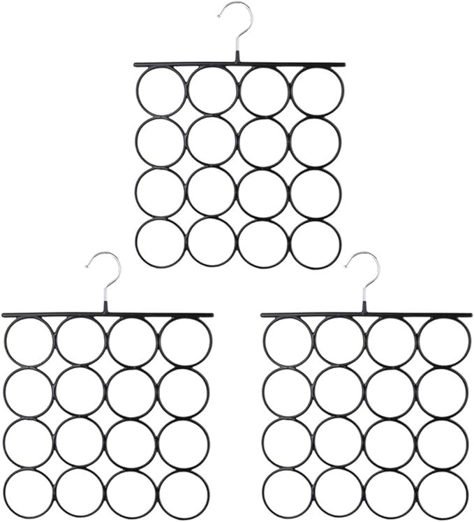 Tosnail 3 Pack Total 48 Rings Steel Non-Slip Tie Hanger Scarf Hangers Scarf Organizer Scarf Holde... | Amazon (US)