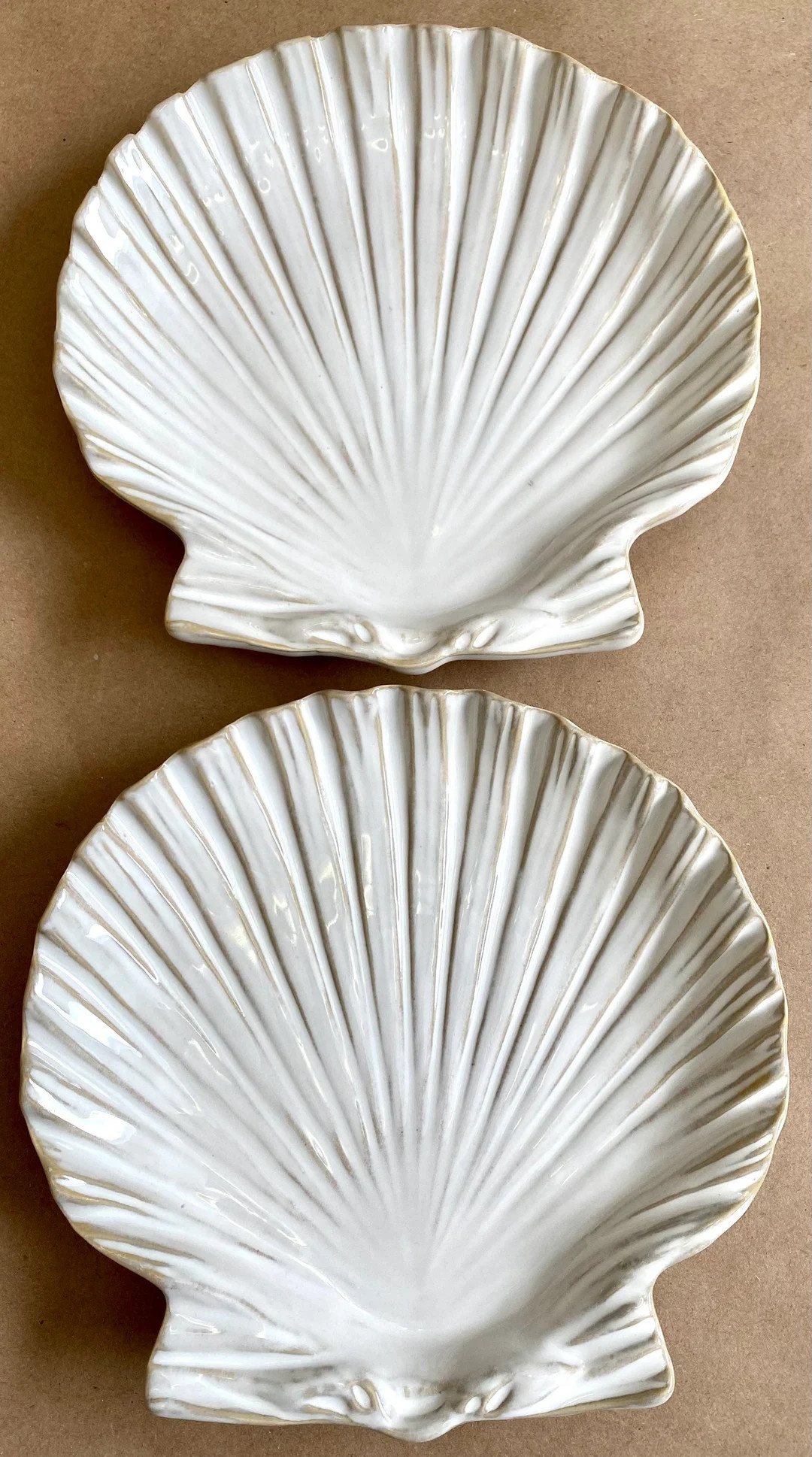 Two (2) Clam Shell dishes by Scent Village white ceramic | Etsy (US)