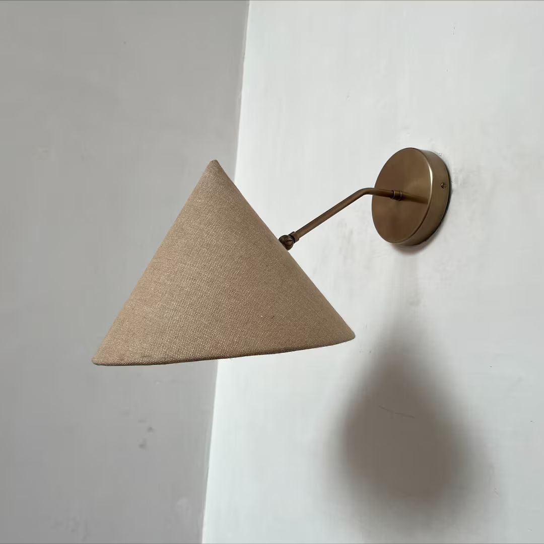 Beautiful 1 Fabric Shade Handmade Wall Lamp Modern Wall Sconce Shade Mid Century Wall Light Fixtu... | Etsy (US)