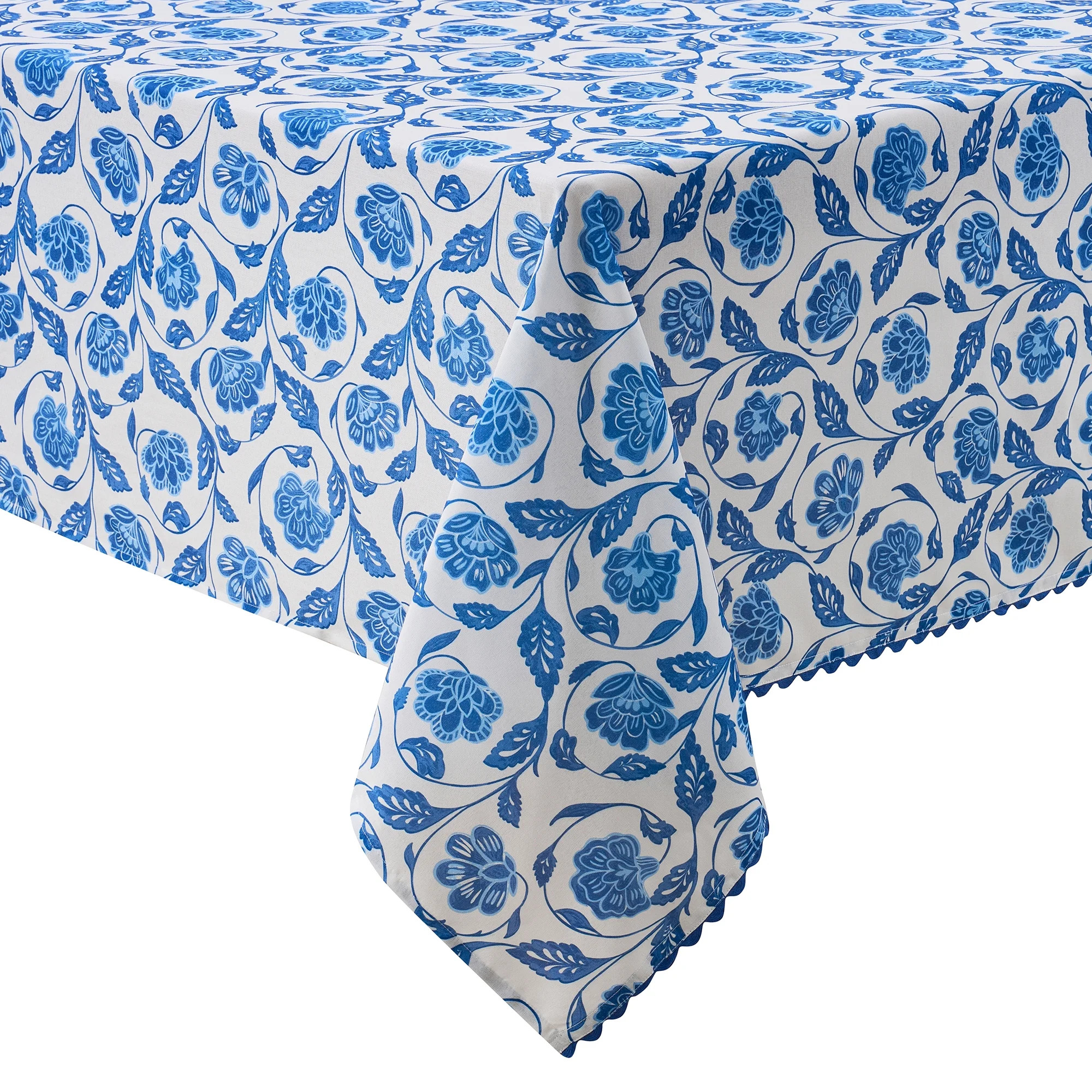 Mainstays by Becky G. & Alejandra Fabric Tablecloth, Blue Floral, 60" x 84" | Walmart (US)