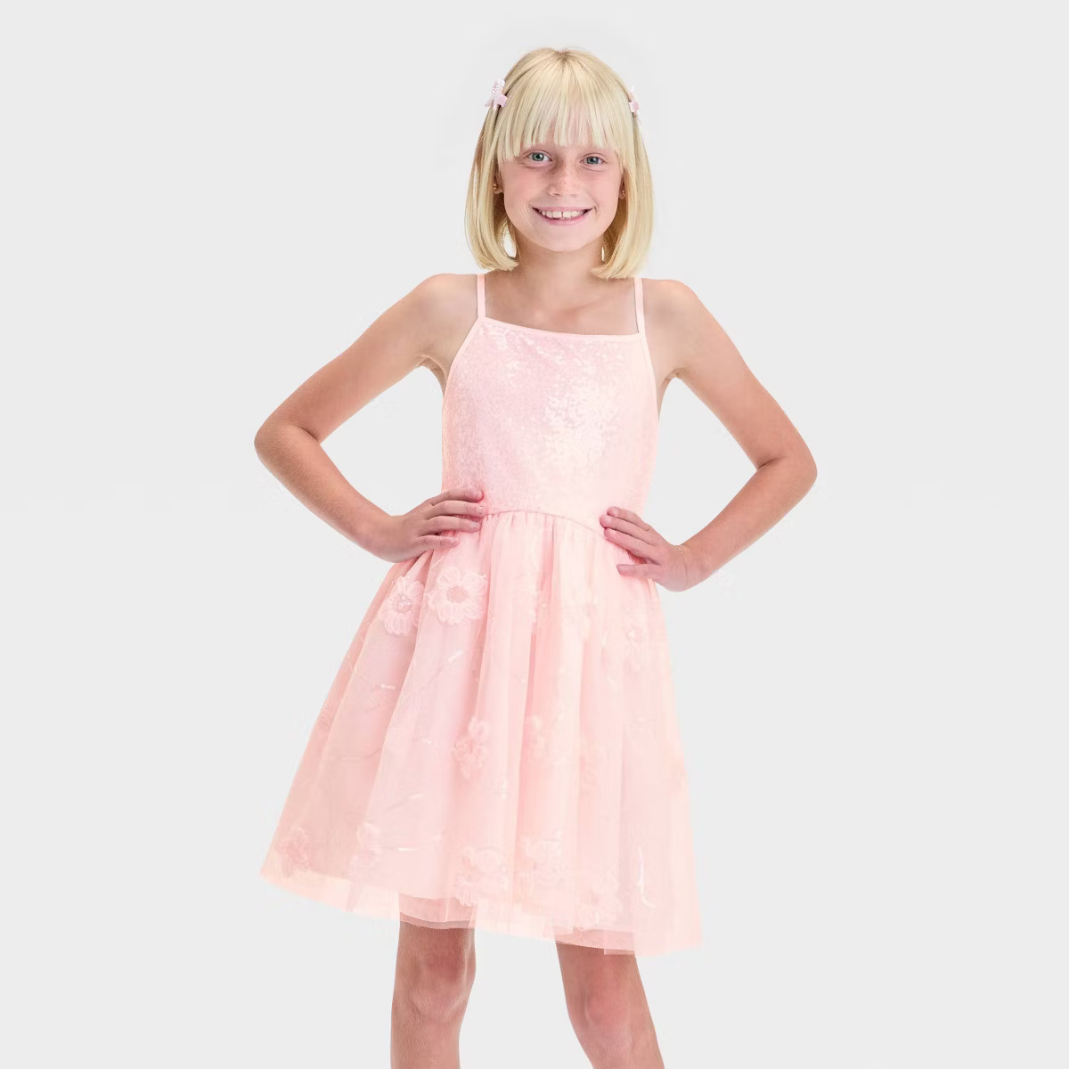 Zenzi Girls' Sequin Tank Dress - White | Target