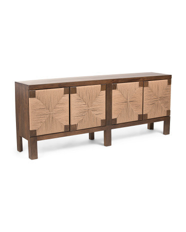 80x32x16 Mango Wood 4 Door Caley Sideboard | TJ Maxx