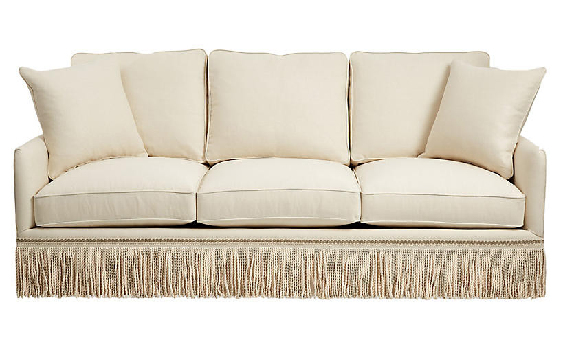 Portsmouth Sofa, Cream Linen | One Kings Lane