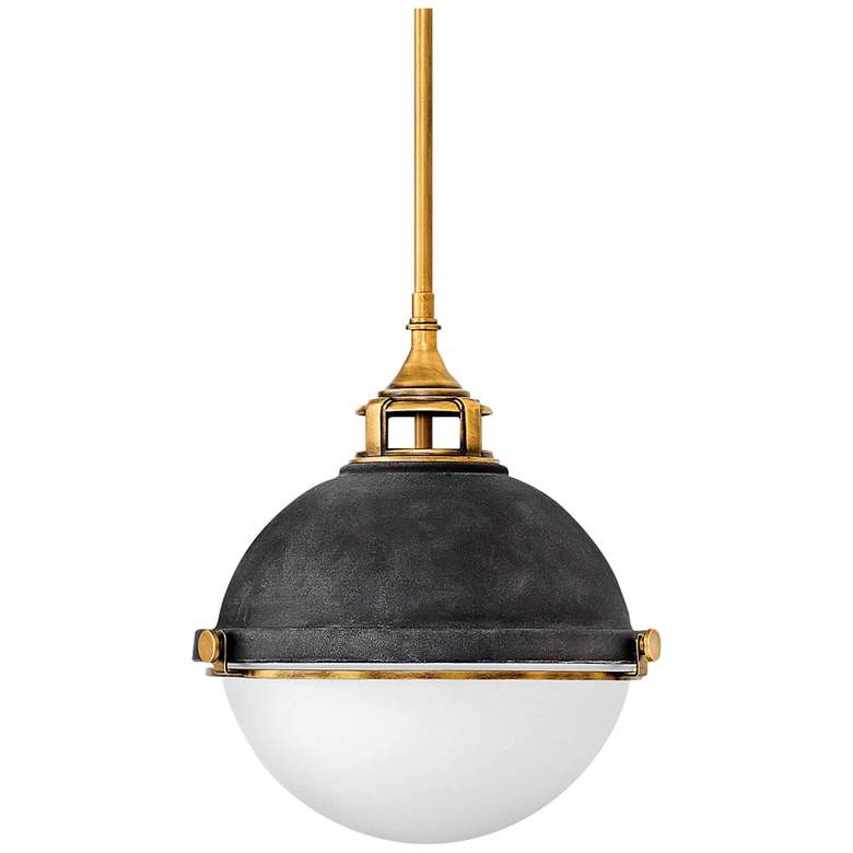 Hinkley Fletcher 13 1/2" Wide Aged Zinc Pendant Light | Lamps Plus