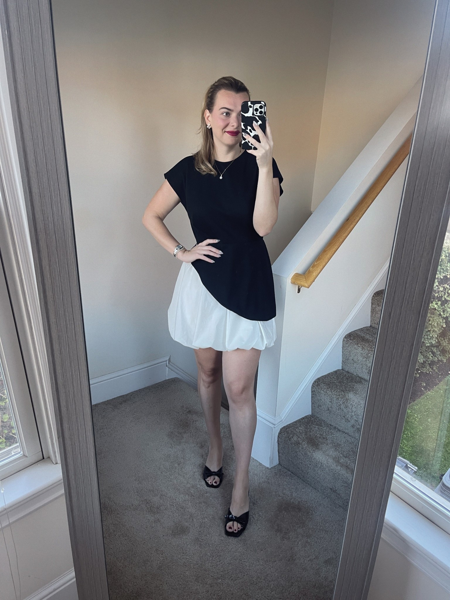 Black and white dress, fall outfit, business casual, fashion style 

#LTKFindsUnder100 #LTKStyleTip #LTKShoeCrush