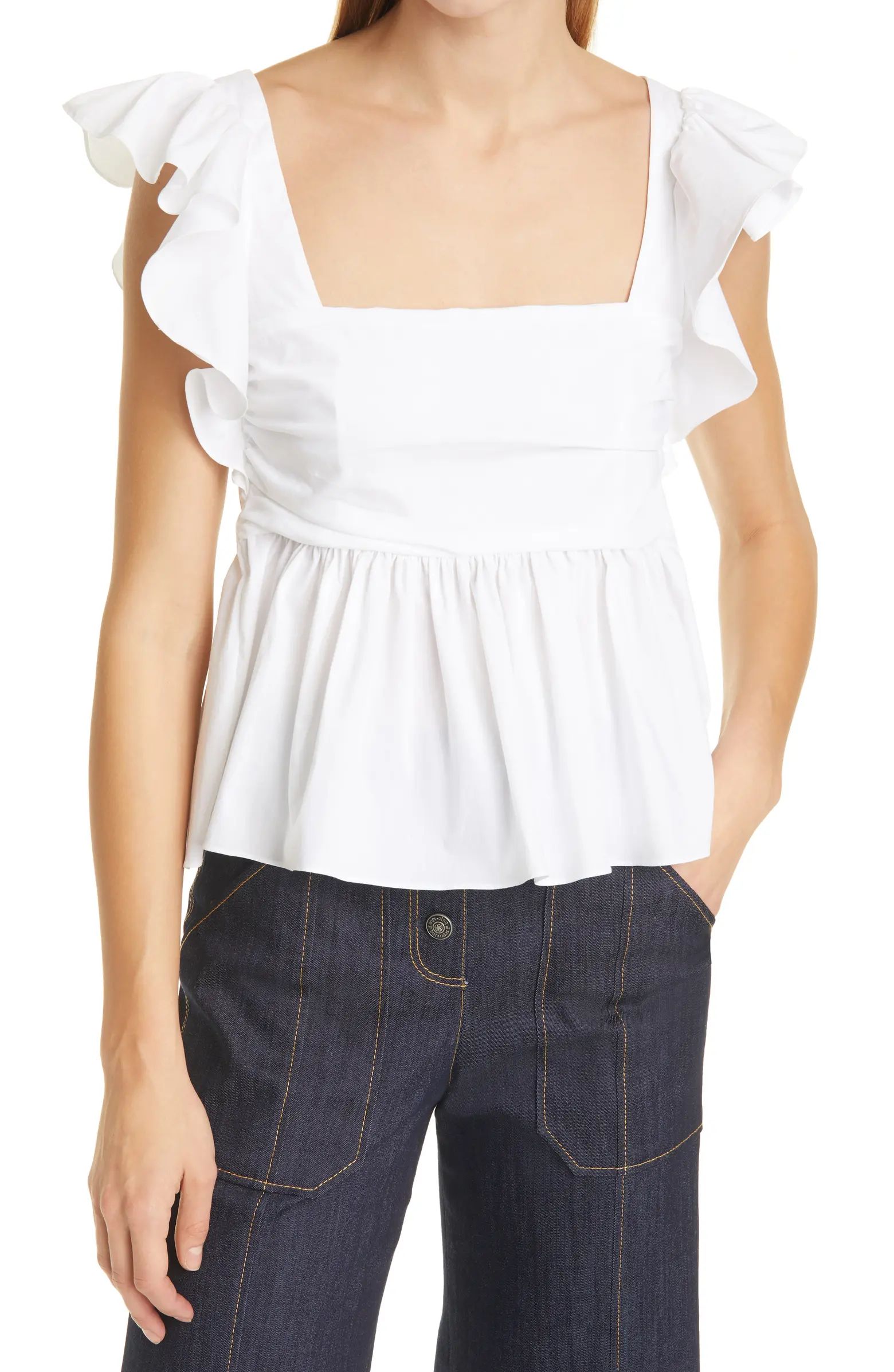 Cinq à Sept Audrie Ruffle Sleeve Top | Nordstrom | Nordstrom