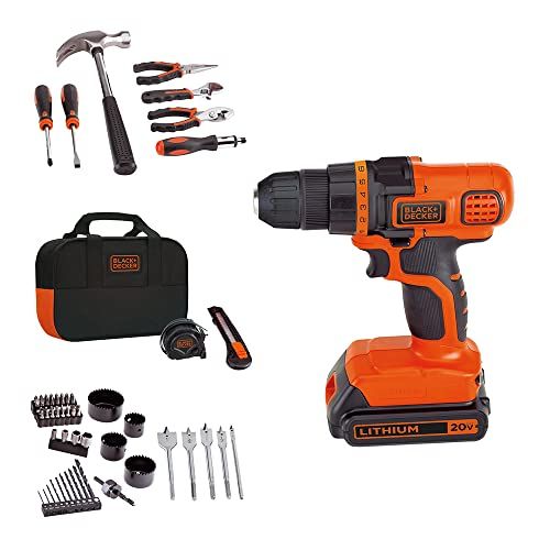 Amazon.com: BLACK+DECKER 20V Max Drill & Home Tool Kit, 68 Piece (LDX120PK) : Tools & Home Improv... | Amazon (US)