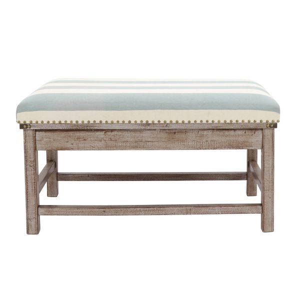 Farley Upholstered Weathered Ottoman Driftwood - Décor Therapy | Target