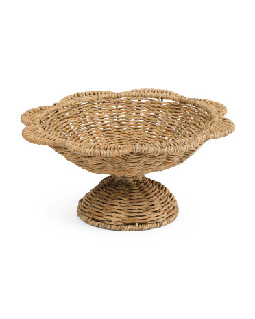 Natural Round Tray With Legs | TJ Maxx