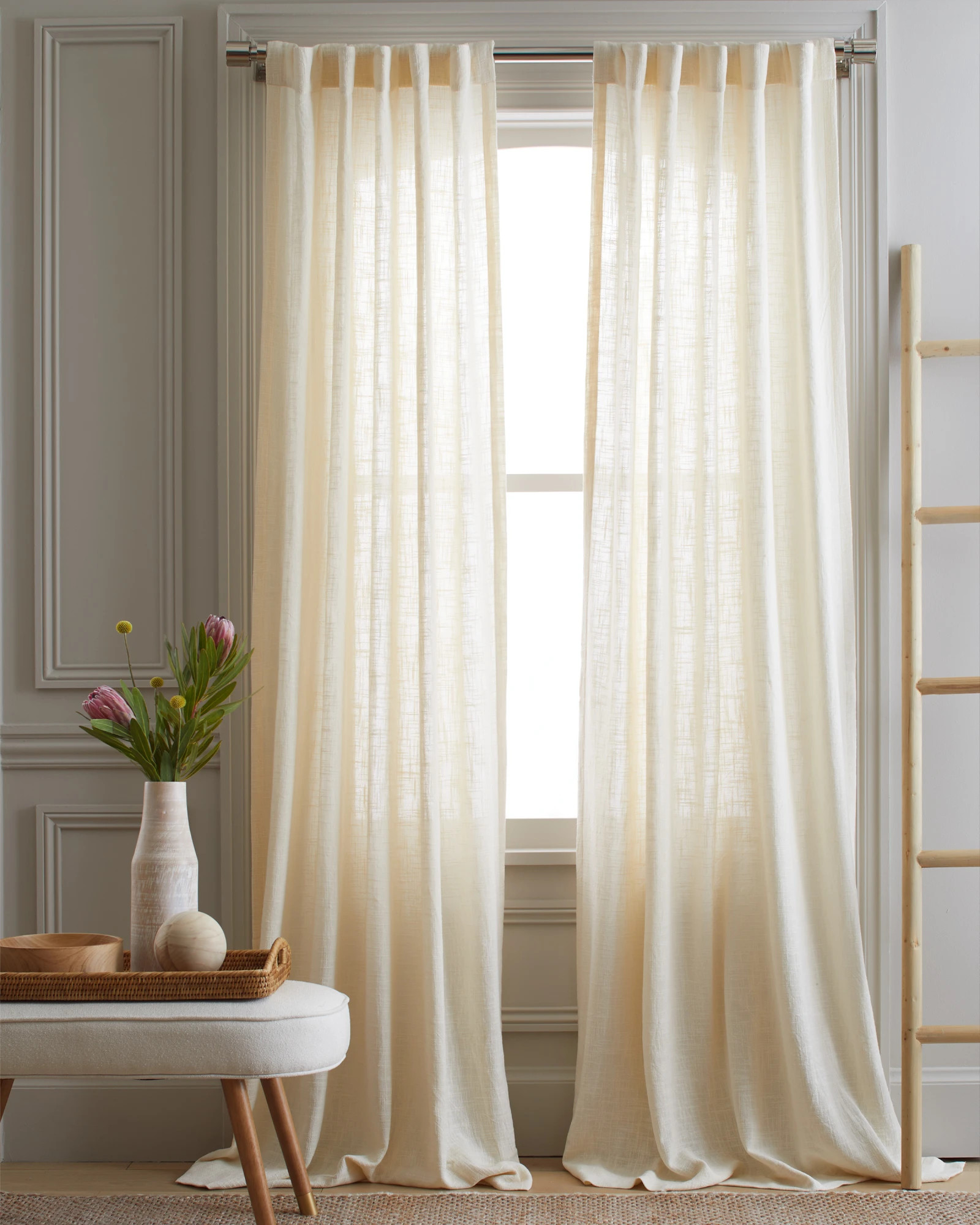 Cotton Sheer Curtain Set (Set of 2) | Quince