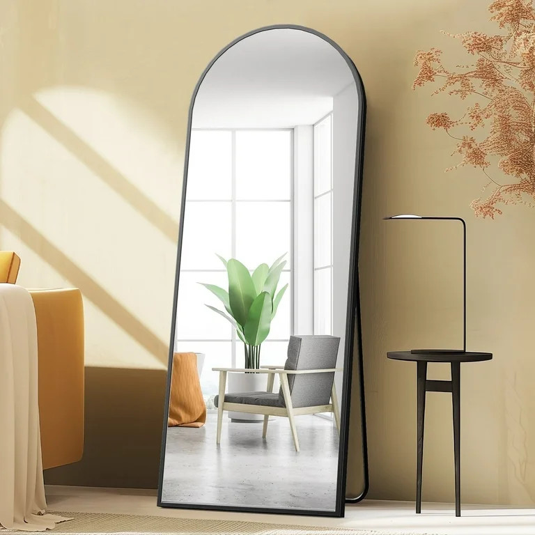 CONCETTA 64"x21" Arched Full Length Mirror, Full Body Standing Mirror Floor Mirrors, Black | Walmart (US)