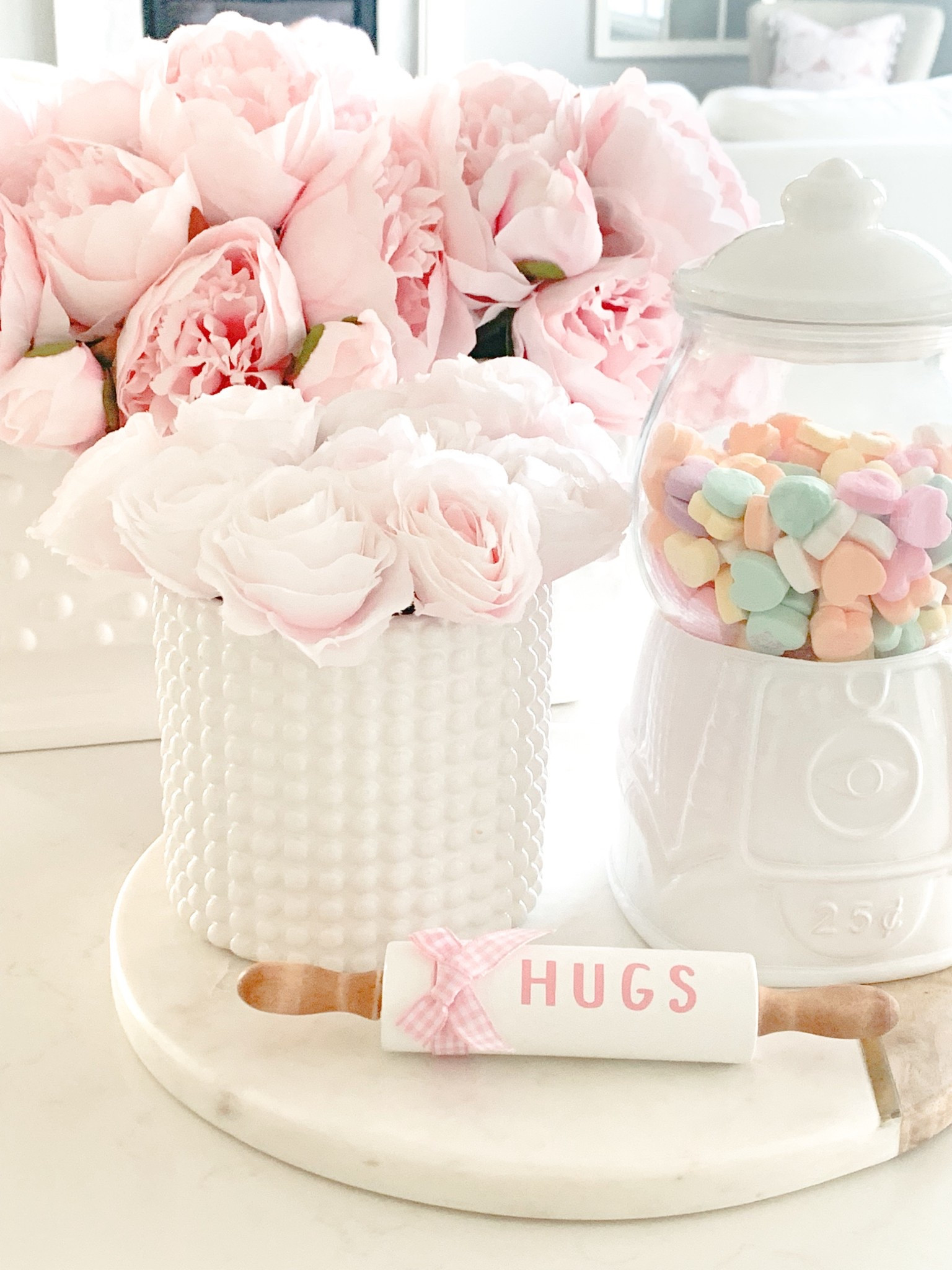 Valentine’s Day decor!
Pink floral arrangement 
White planter
White vase

#LTKFindsUnder50 #LTKHome