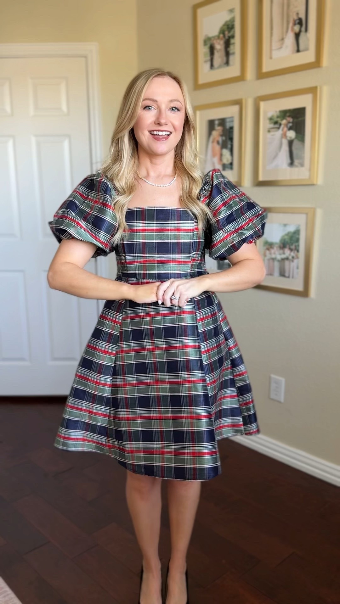 This mini dress is so fun for the holidays! I love the navy plaid! Wearing an XS #LTKStyleTip

#LTKSeasonal #LTKHoliday