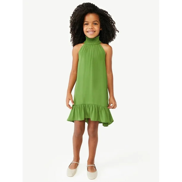 Scoop Girls Halter Dress with Tiered Hem, Sizes 4-12 | Walmart (US)