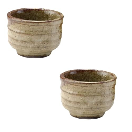Japanese Shigaraki Yaki(Ware) Ceramic Sake Cups Set of 2, Japanese Pottery,IORI,Beige 1.86 fl oz | Amazon (US)