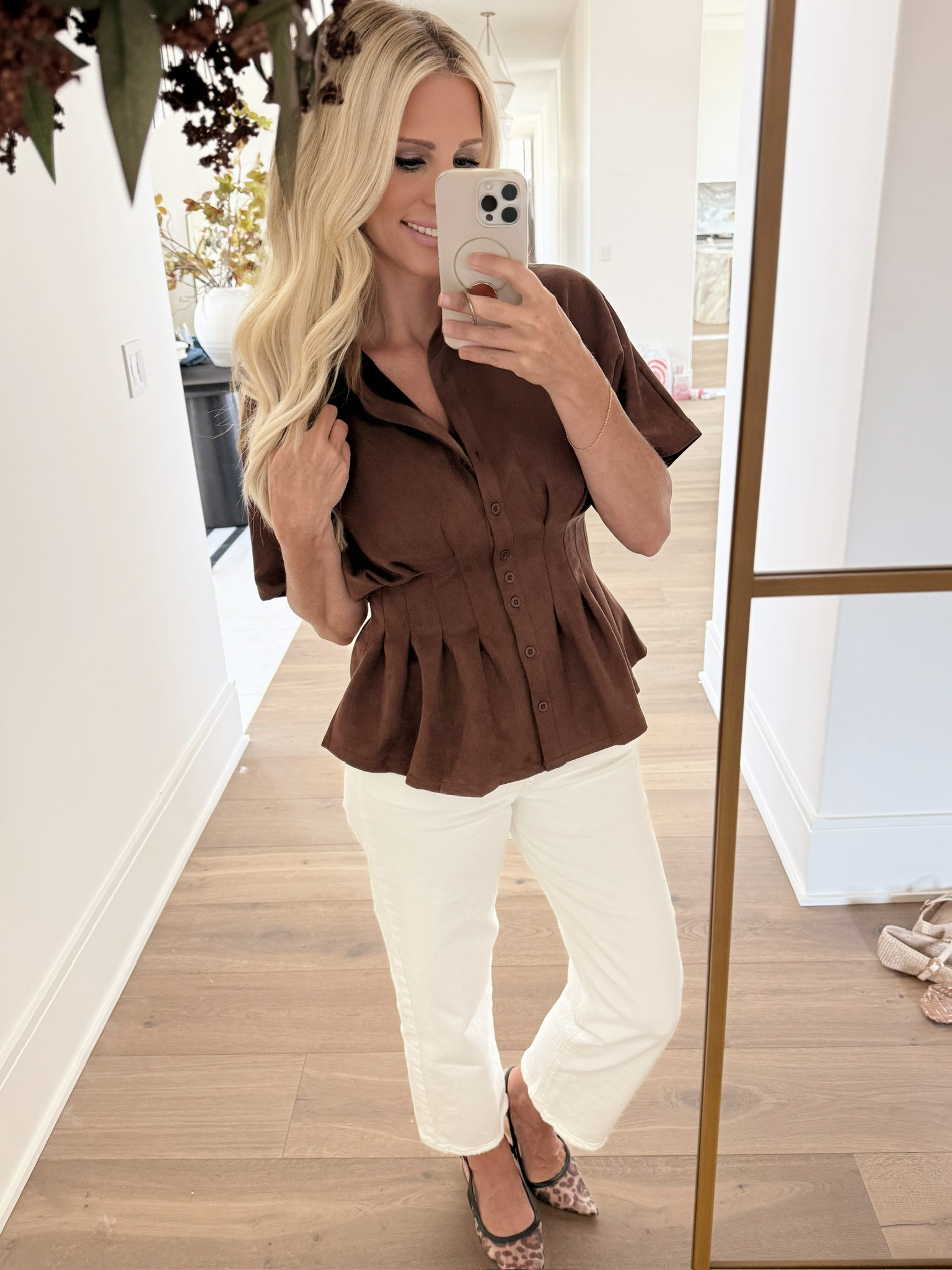 Feeling stylish and comfy today in these peplum top and jeans combo. The matching flat shoes make it all complete! Check out my Amazon Storefront for more stylish picks. #fashion #amazonfinds #womenstyle #thehillarystyle 

 #LTKootd #LTKmomlife #LTKOver40
