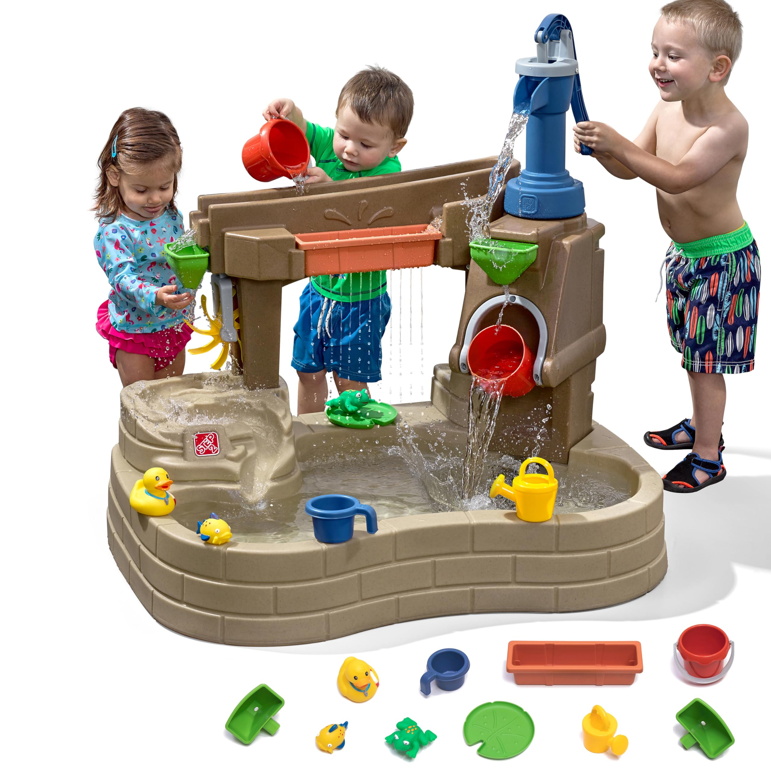 Step 2 Pump & Splash Discovery Pond Water Table, Kids Water Sensory Activity Pool, Summer Outdoor... | Amazon (US)