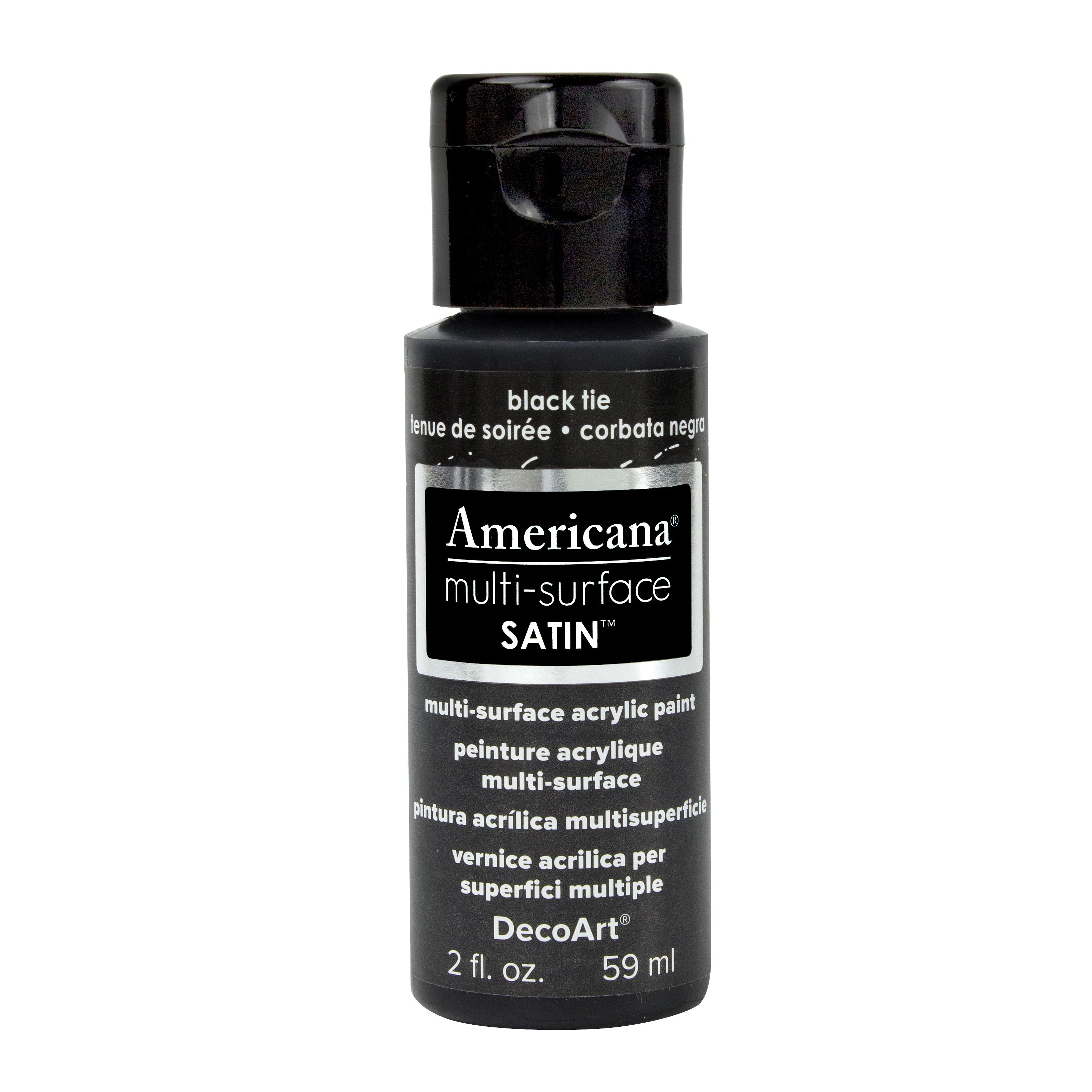 DecoArt Americana Multi-Surface Acrylic Paint, 2 oz., Black Tie - Walmart.com | Walmart (US)