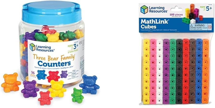 Learning Resources Three Bear Family Counters & Mathlink Cubes, Educational Counting Toy, Early M... | Amazon (US)