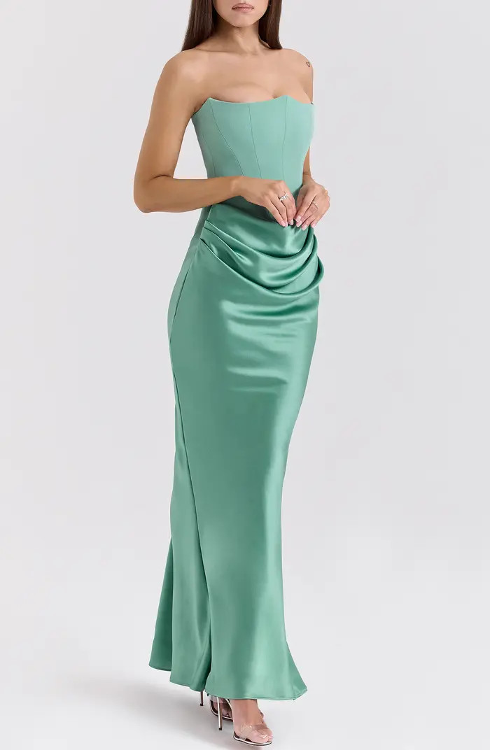 HOUSE OF CB Persephone Strapless Maxi Cocktail Dress | Nordstrom | Nordstrom