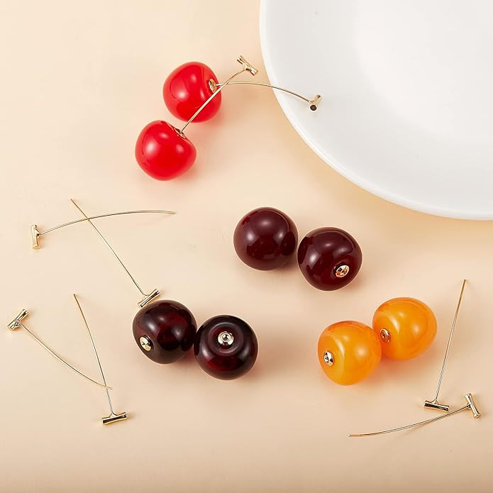 Ornaland 4 Pair 4 Colors Cherry Dangle Stud Earrings for Women Cute Fruit Drop Earrings Jewelry G... | Amazon (US)