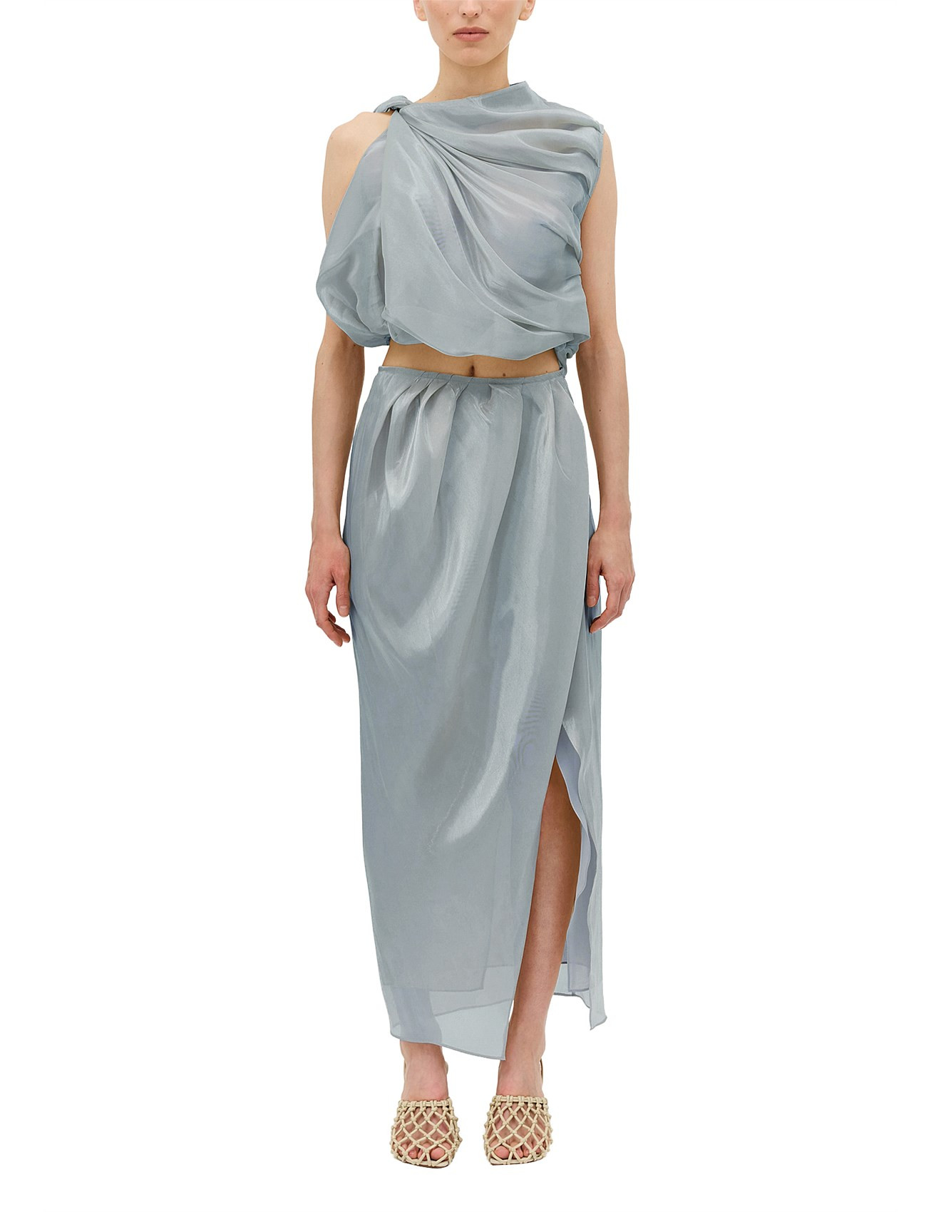 BLUE LIQUID ORGANZA DRIFT SKIRT | David Jones (Australia & New Zealand)