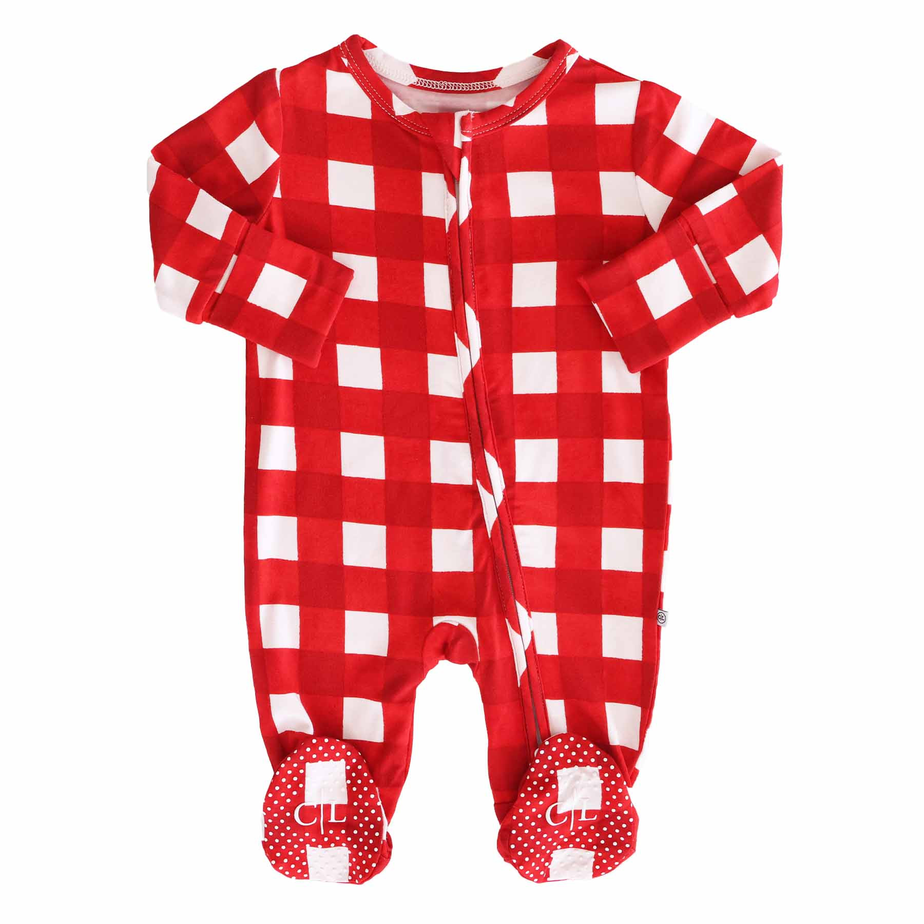 Christmas Bamboo Zipper Footies | Caden Lane