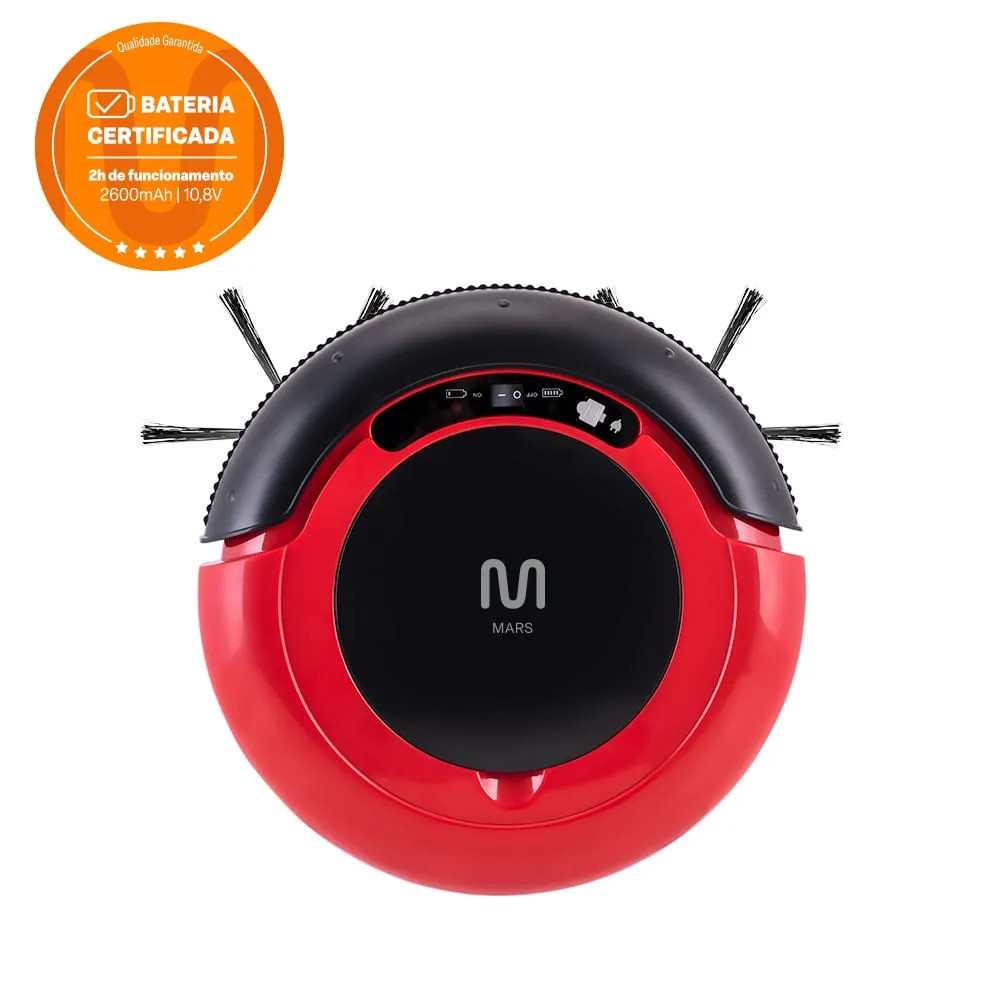 Aspirador De Pó Robô Mars Varre + Aspira + Passa Pano Bivolt Com 30W E Bateria Recarregável, Vermelho/Preto Multi Home - Ho400 Ho400 | CompraCerta (BR)