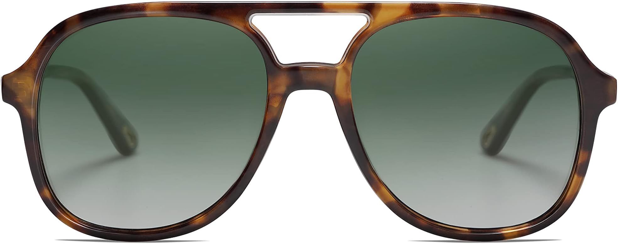 SOJOS Retro Square Polarized Aviator Trendy Sunglasses for Women and Men | Amazon (US)