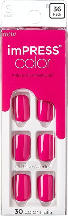 KISS imPRESS Color Press-On Nails Polish-Free Manicure Set, ‘Orchid Festival’, 30 Chip-Proof,... | Amazon (US)