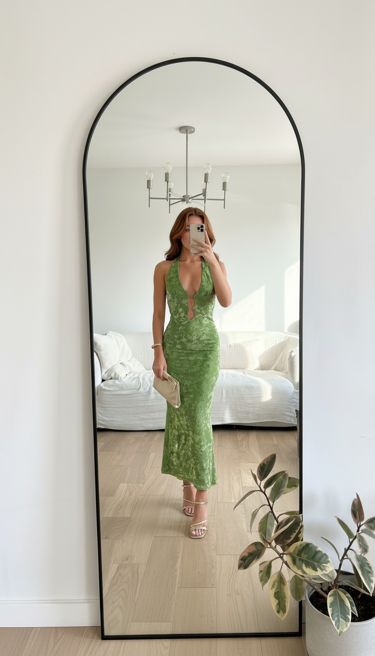 Such a stunning spring wedding guest dress 💚

This green textured maxi is perfect for garden weddings, outdoor receptions, and spring formal events. Styled with neutral heels and a clutch. 

 #LTKootd #LTKWedding