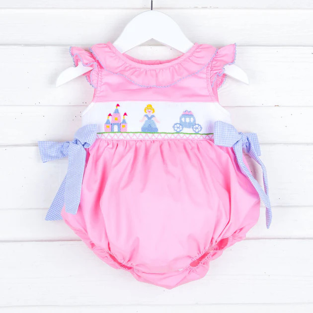 Castle Princess Smocked Pink Beverly Bubble | Classic Whimsy
