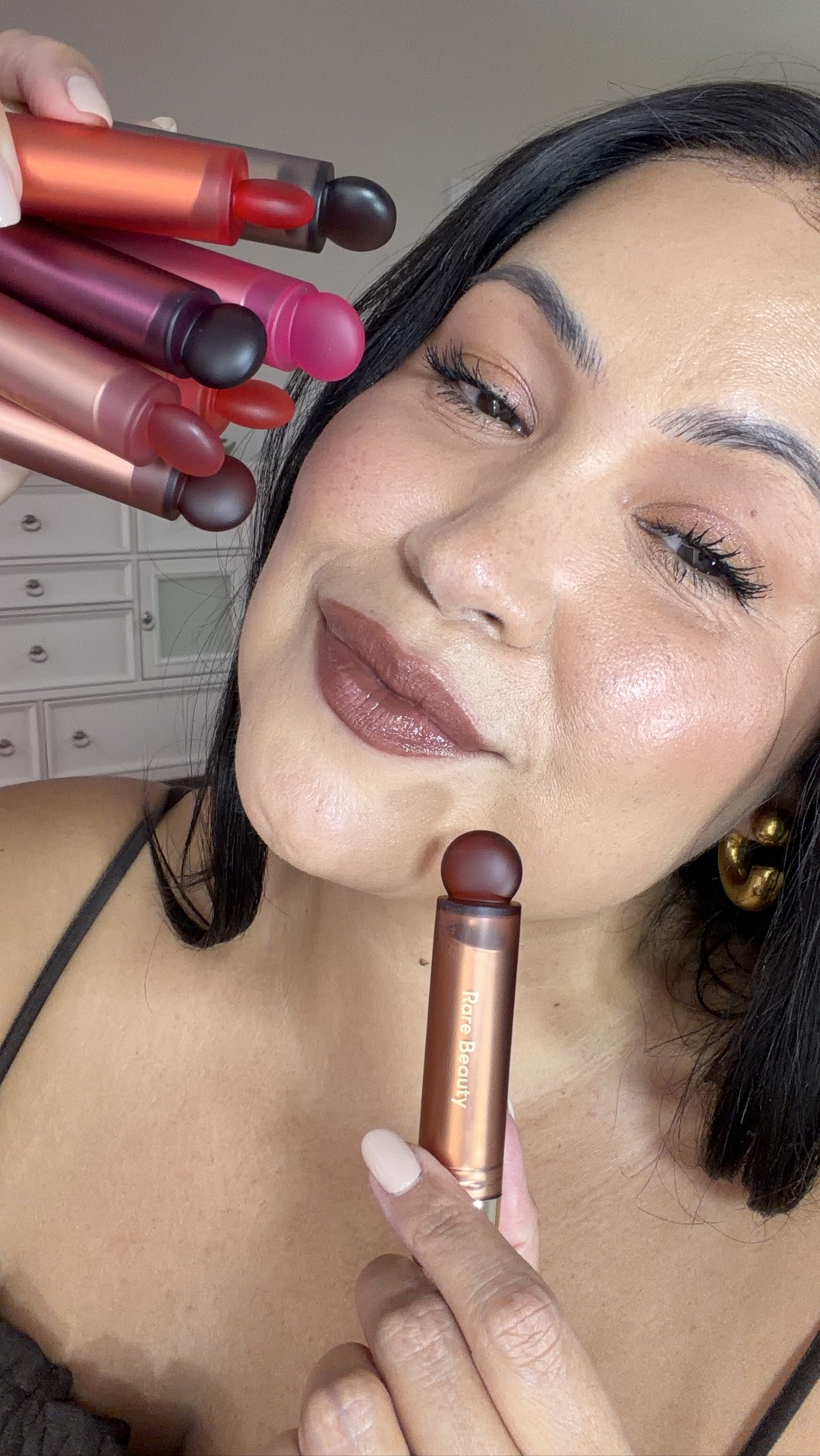 50 year old try on of the new rarebeauty
Lip Oil Stick

#LTKOver40 #LTKBeauty