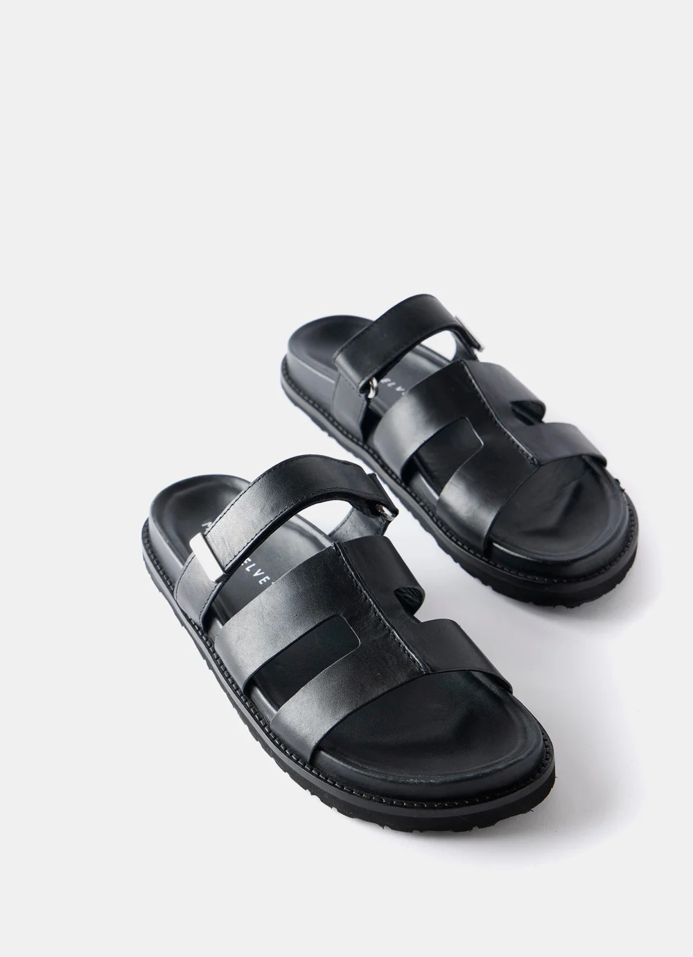Black Leather Chunky Sandals | Mint Velvet